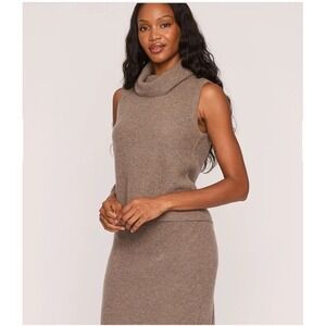 The Cashmere Project 100% Cashmere Sleeveless Turtleneck Pullover Sweater Size M